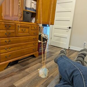 Moonstone Gold Necklace with Cage